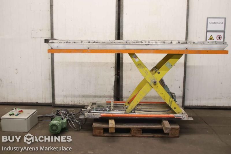 Scherenhubtisch mit Rollenbahn unbekannt Traglast 1000 kg  2420 x 710 mm