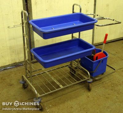 Cleaning trolley with flat press and shelves Kaiser Kraft -