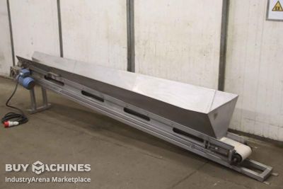 Conveyor belt 10.6 m/min stainless steel unbekannt 2910 x 195 mm