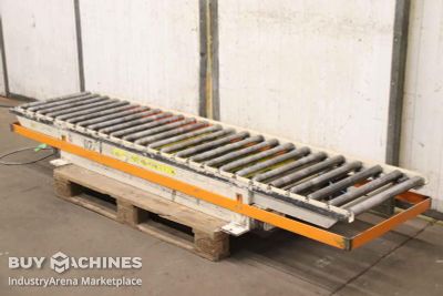 Scissor lift table with roller conveyor unbekannt Traglast 1000 kg  2400 x 760 mm