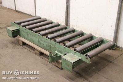 Roller conveyor cross conveyor 2 m on rail wheels Horstkemper Rollenbreite 600 mm