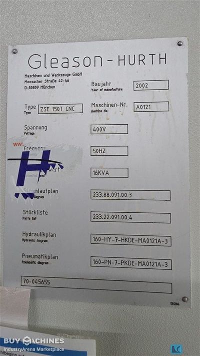 Gear Shaving Machine GLEASON HURTH ZSE 150 T